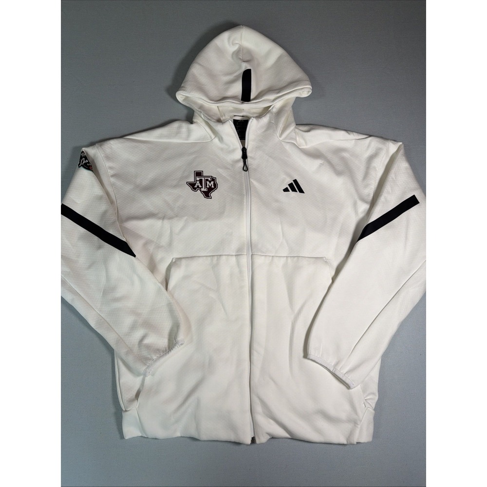 adidas Texas A&M Aggies Full Zip  Hoodie Jacket Size L SRS Las Vegas Bowl